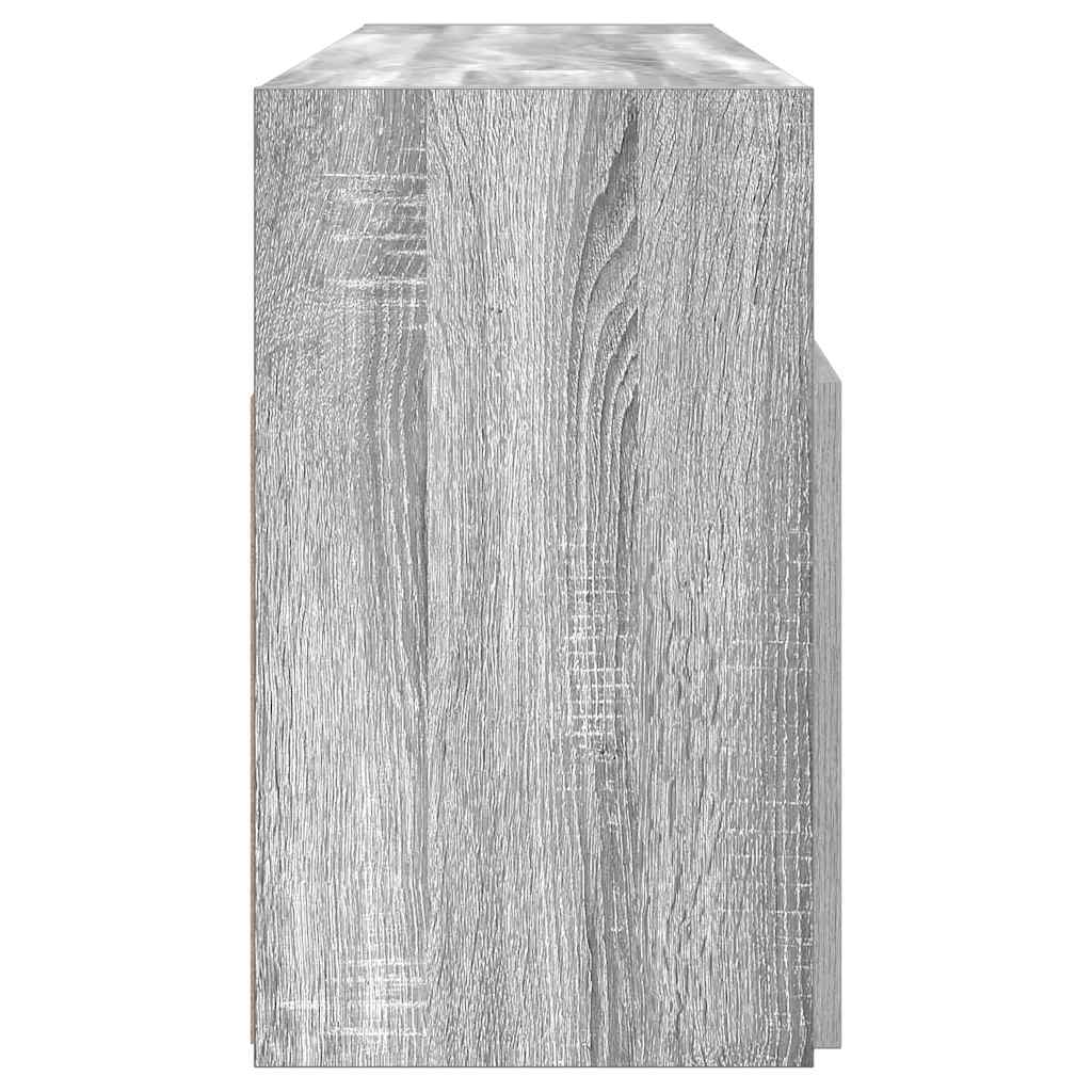 Móvel de TV com luzes LED 120x30x50 cm sonoma cinzento