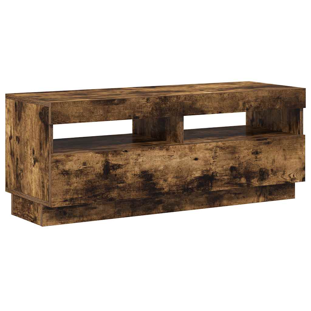 Móvel de TV com luzes LED 80x35x40 cm sonoma cinzento