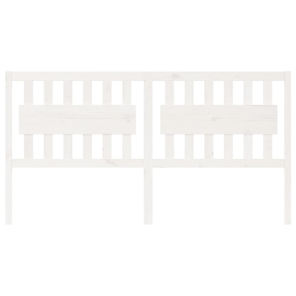 Cabeceira de cama 155,5x4x100 cm madeira de pinho maciça branco
