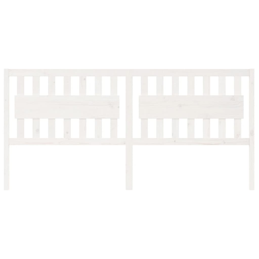 Cabeceira de cama 155,5x4x100 cm madeira de pinho maciça branco
