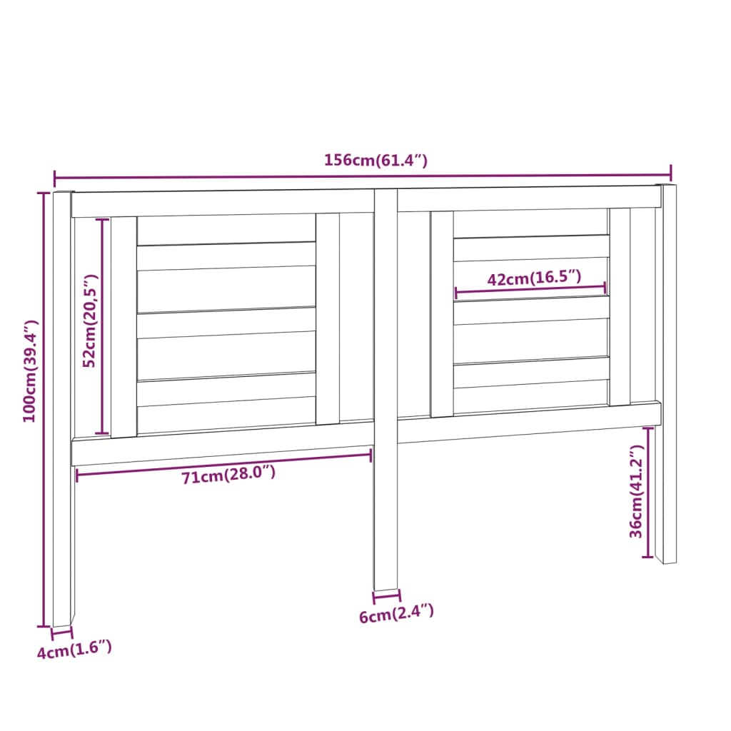 Cabeceira de cama 186x4x100 cm pinho maciço branco