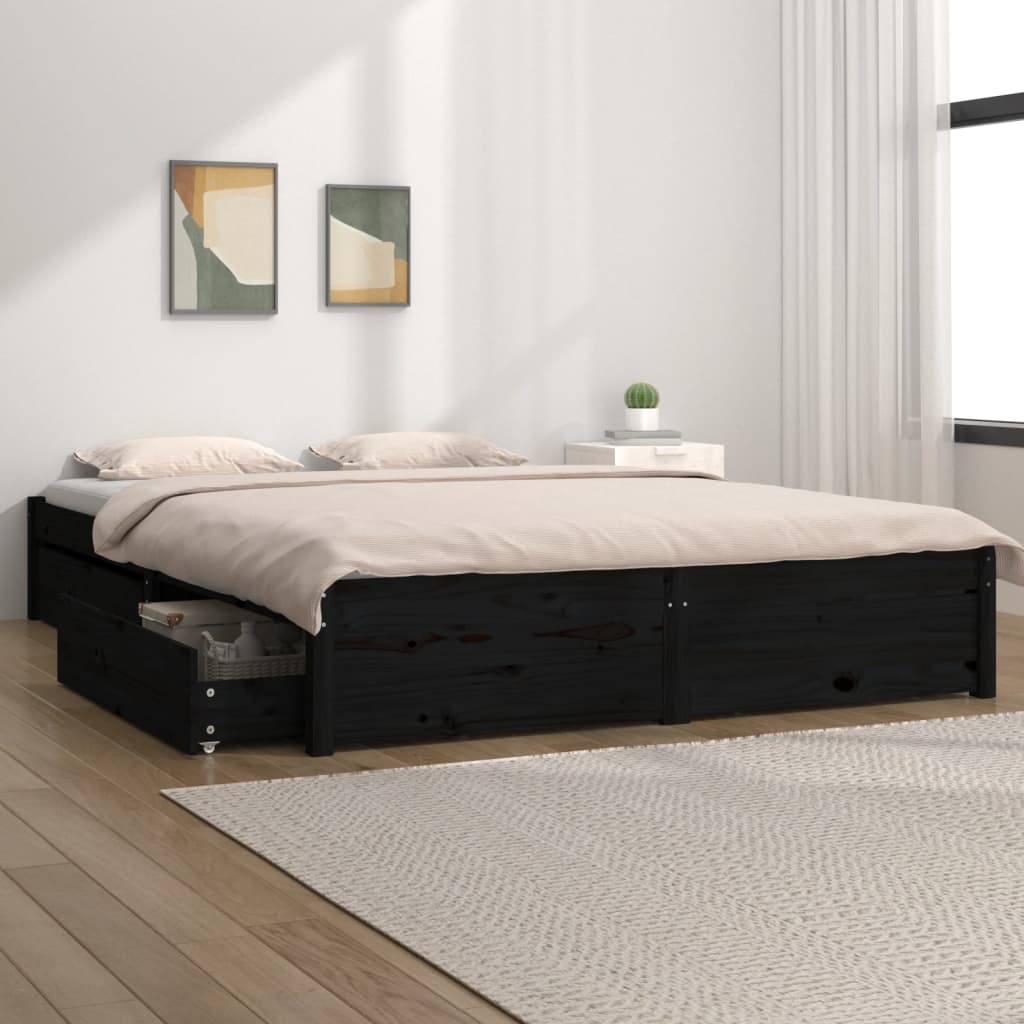Estrutura de cama c/ gavetas 140x190 cm branco