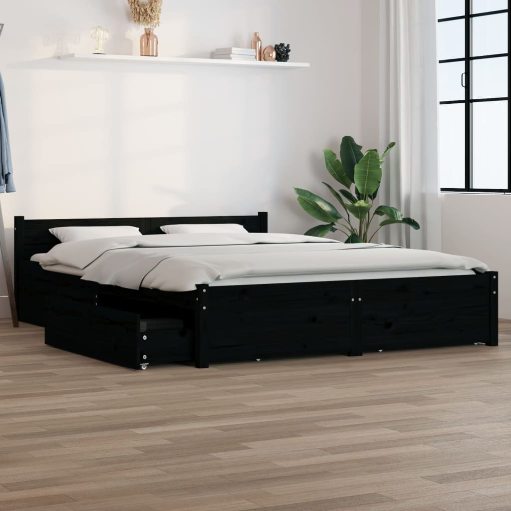 Estrutura de cama com gavetas 135x190 cm casal branco