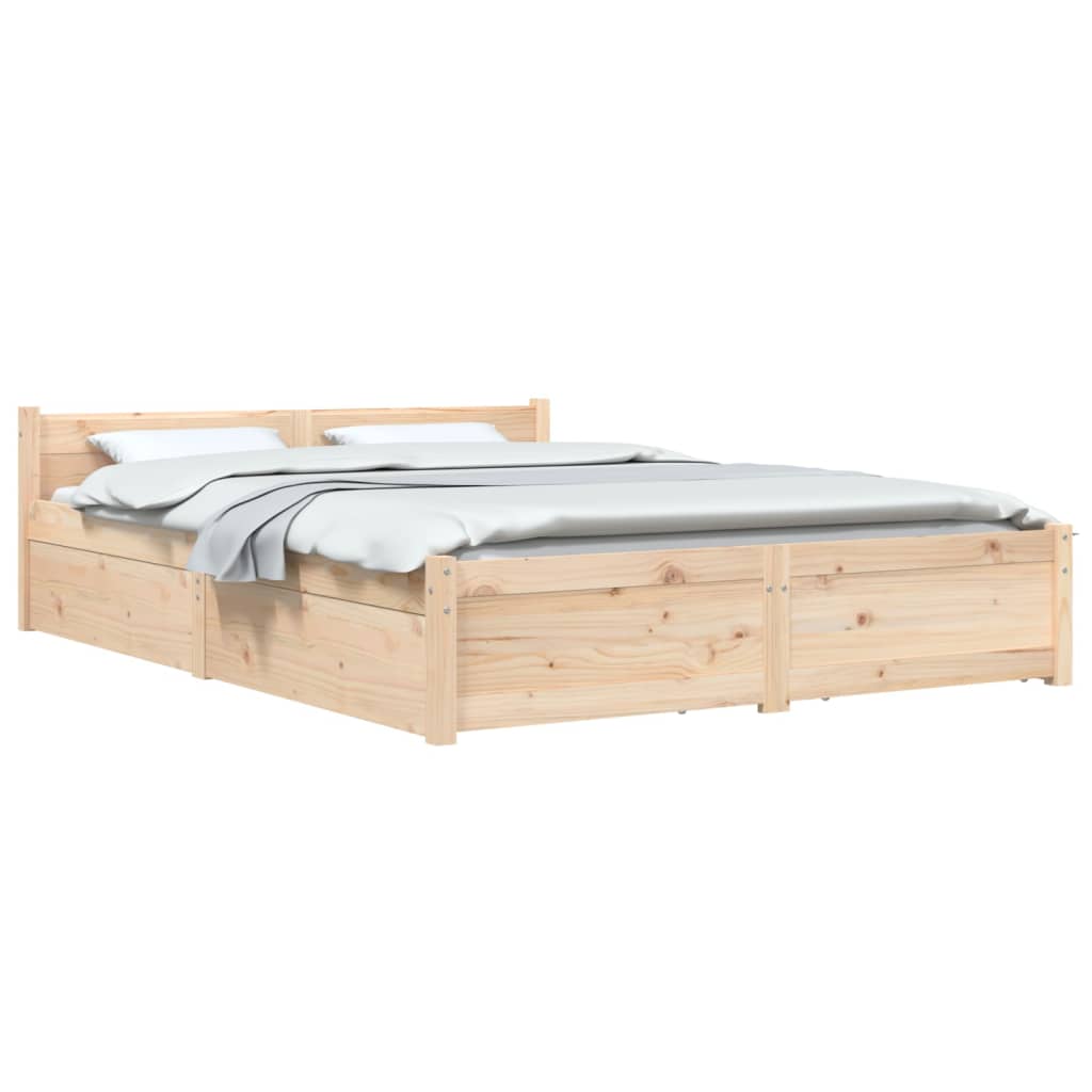 Estrutura de cama c/ gavetas 140x190 cm branco