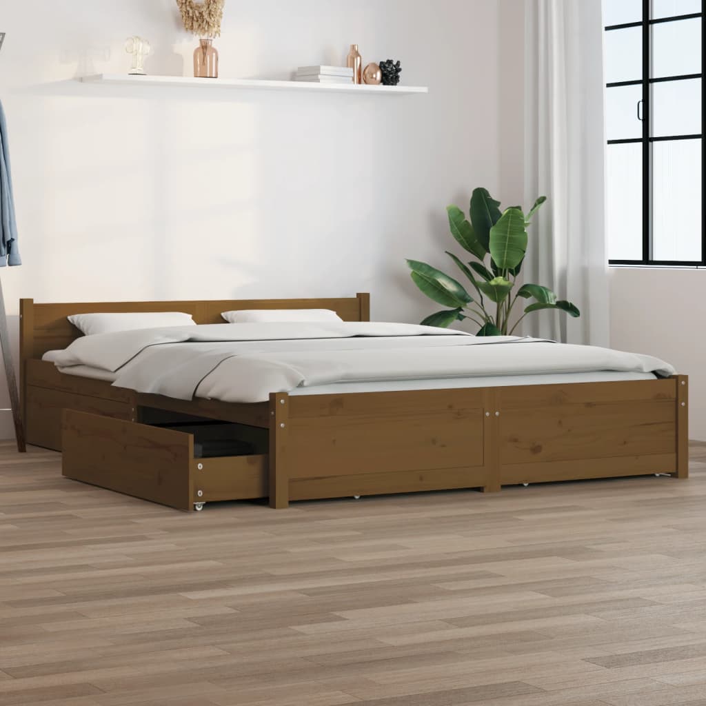 Estrutura de cama c/ gavetas 140x190 cm branco