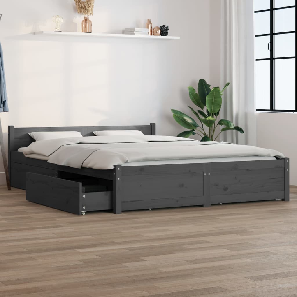 Estrutura de cama com gavetas 150x200cm tamanho King branco