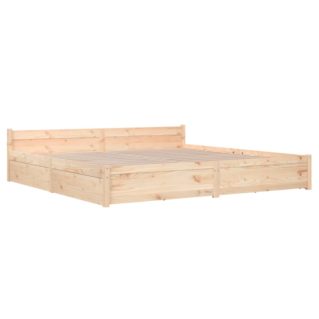 Estrutura cama c/ gavetas 180x200 cm tamanho Super King branco