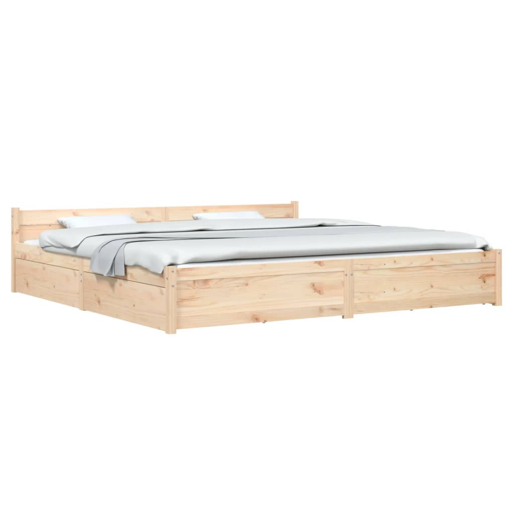 Estrutura de cama com gavetas 200x200 cm branco