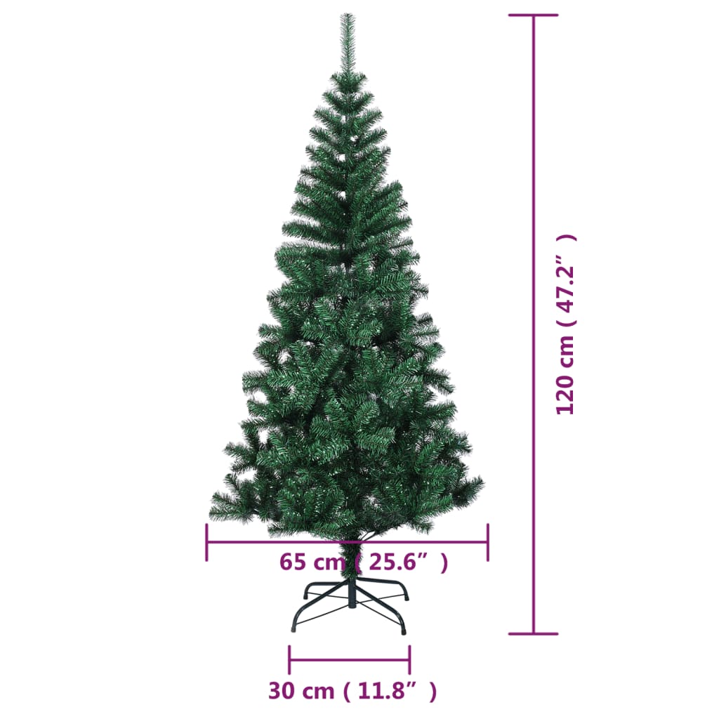Árvore Natal artificial c/ pontas iridescentes 120 cm PVC verde