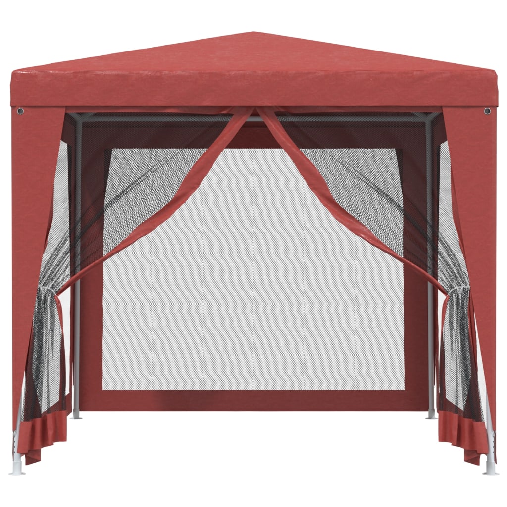 Tenda festas c/ 4 paredes laterais rede 2,5x2,5m PEAD vermelho