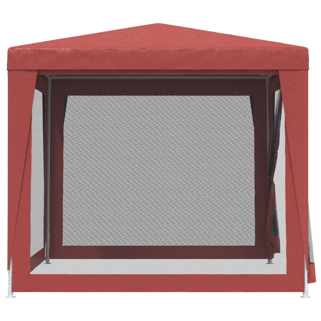 Tenda festas c/ 4 paredes laterais rede 2,5x2,5m PEAD vermelho