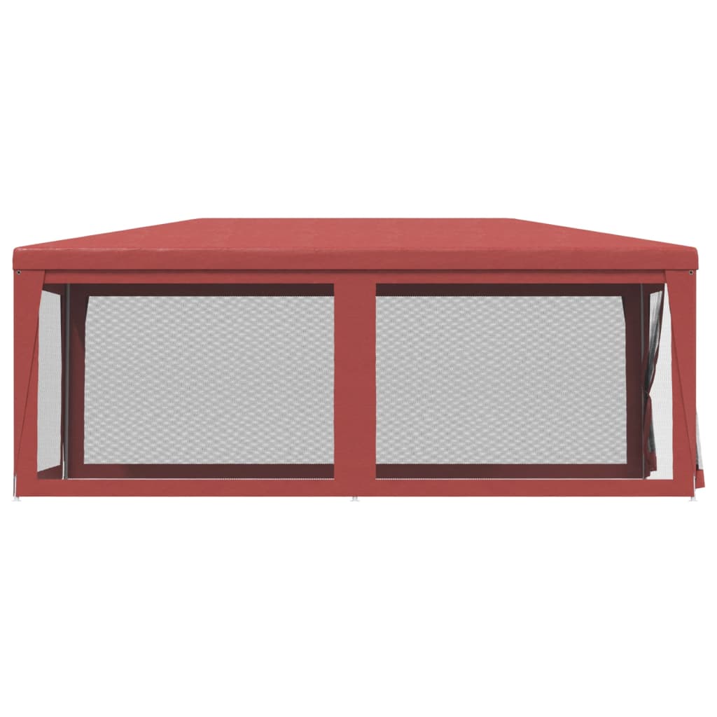 Tenda p/ festas c/ 6 paredes laterais rede 3x6 m PEAD vermelho