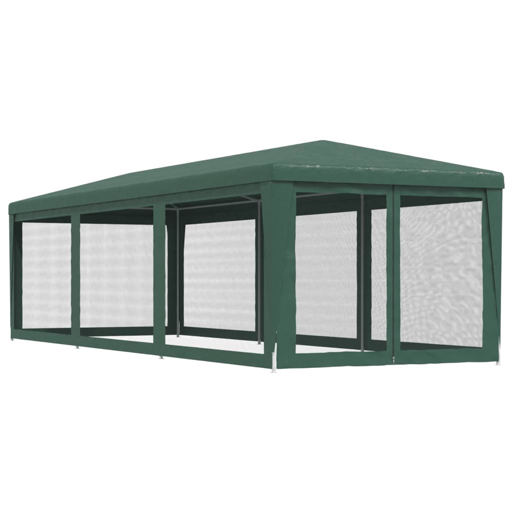 Tenda p/ festas c/ 8 paredes laterais em rede 3x9 m PEAD verde
