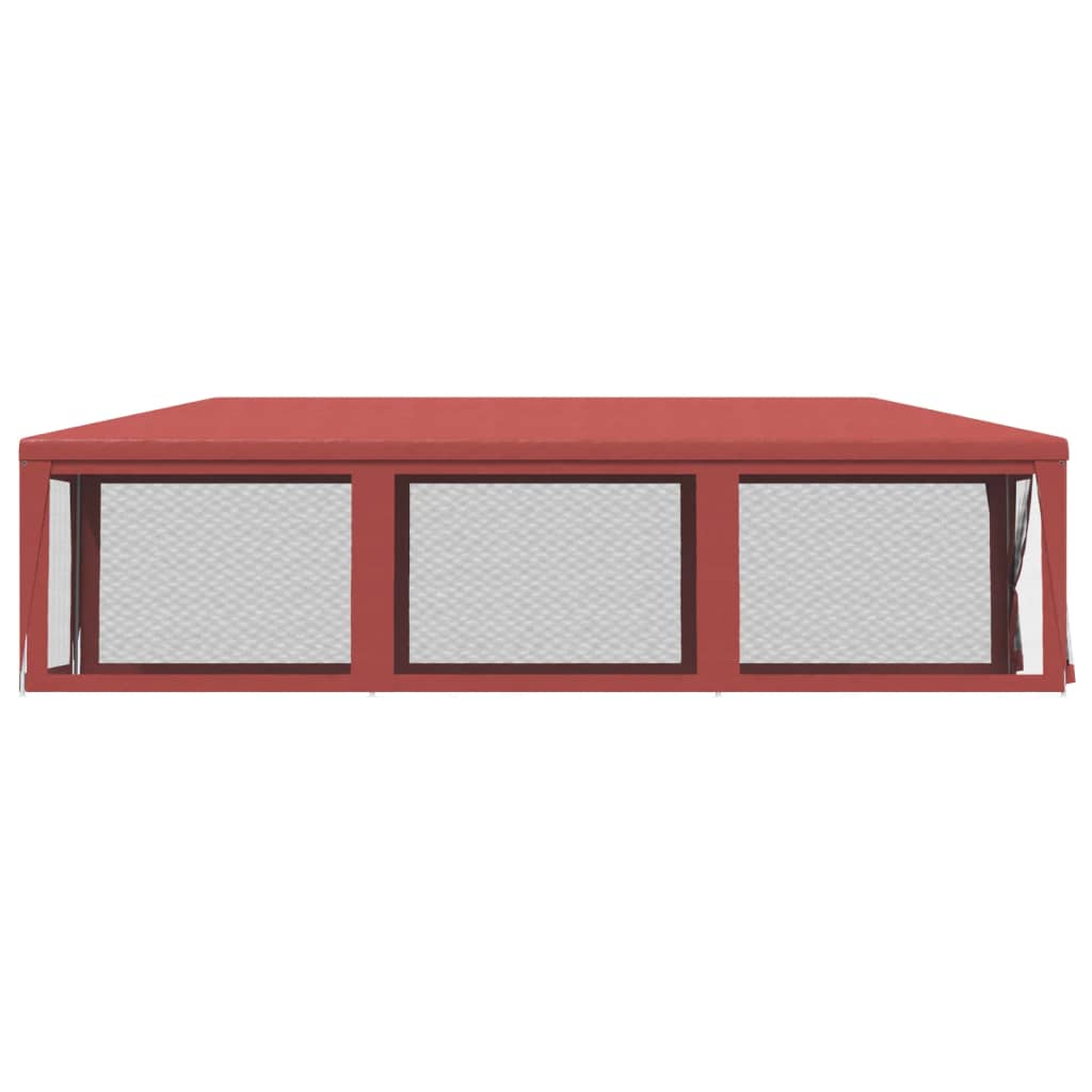 Tenda p/ festas c/ 8 paredes laterais rede 3x9 m PEAD vermelho