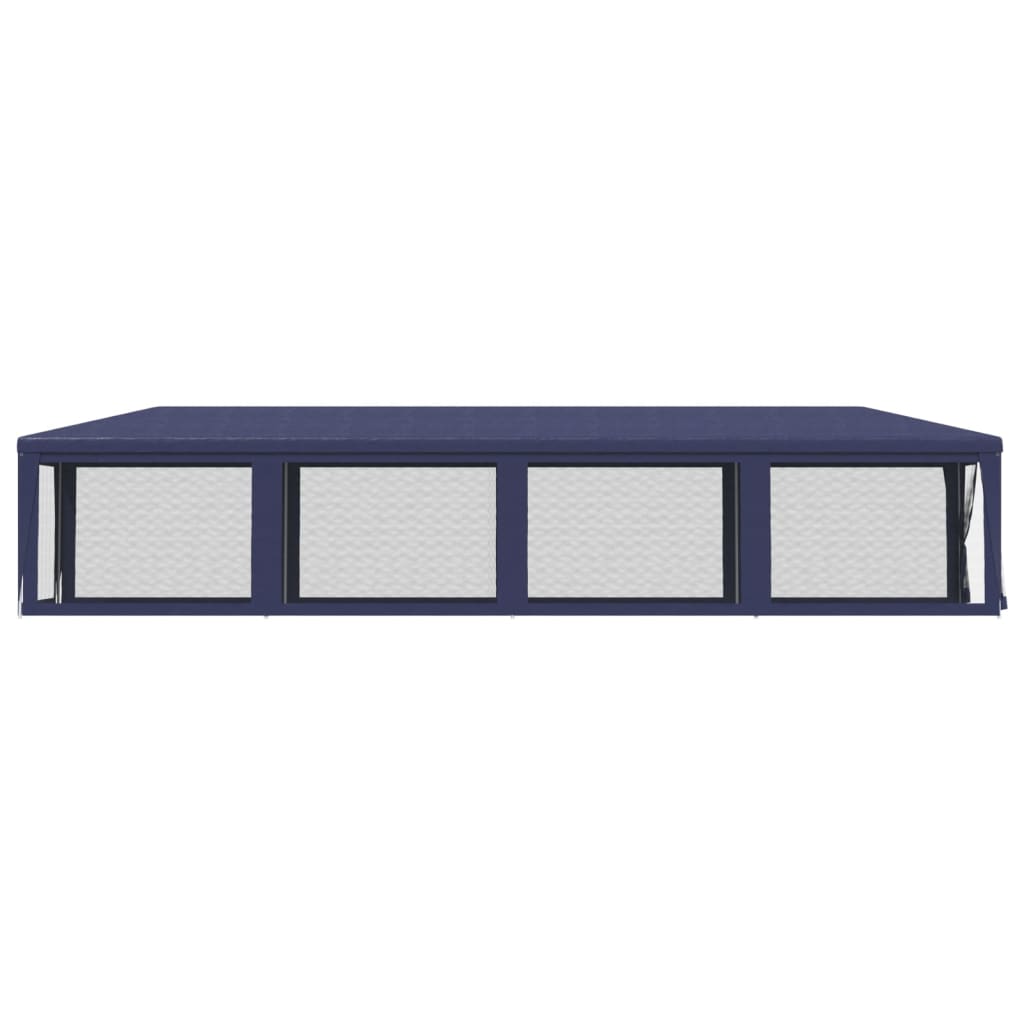 Tenda p/ festas c/ 10 paredes laterais em rede 3x12 m PEAD azul