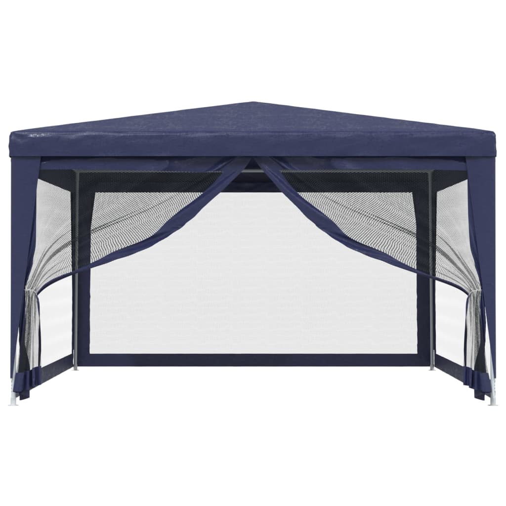 Tenda para festas c/ 4 paredes laterais em rede 4x4 m PEAD azul