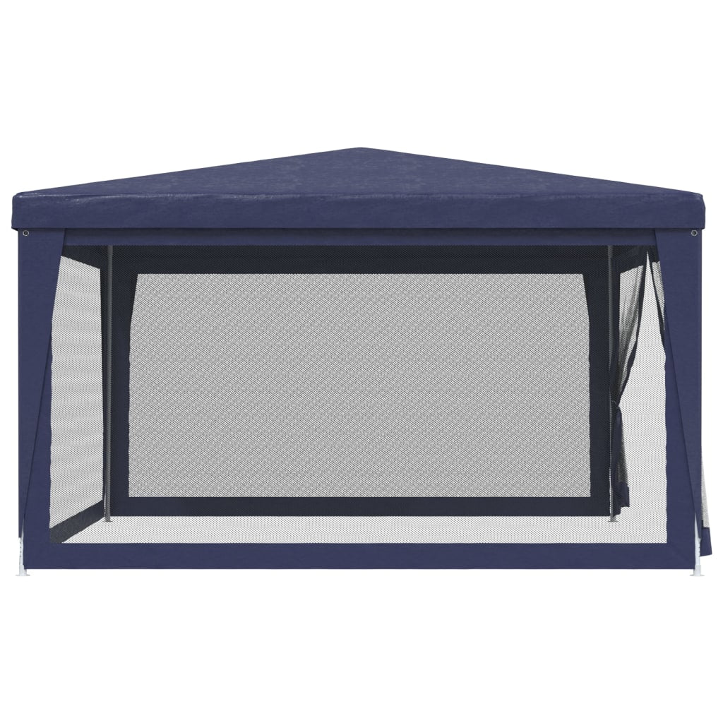 Tenda para festas c/ 4 paredes laterais em rede 4x4 m PEAD azul