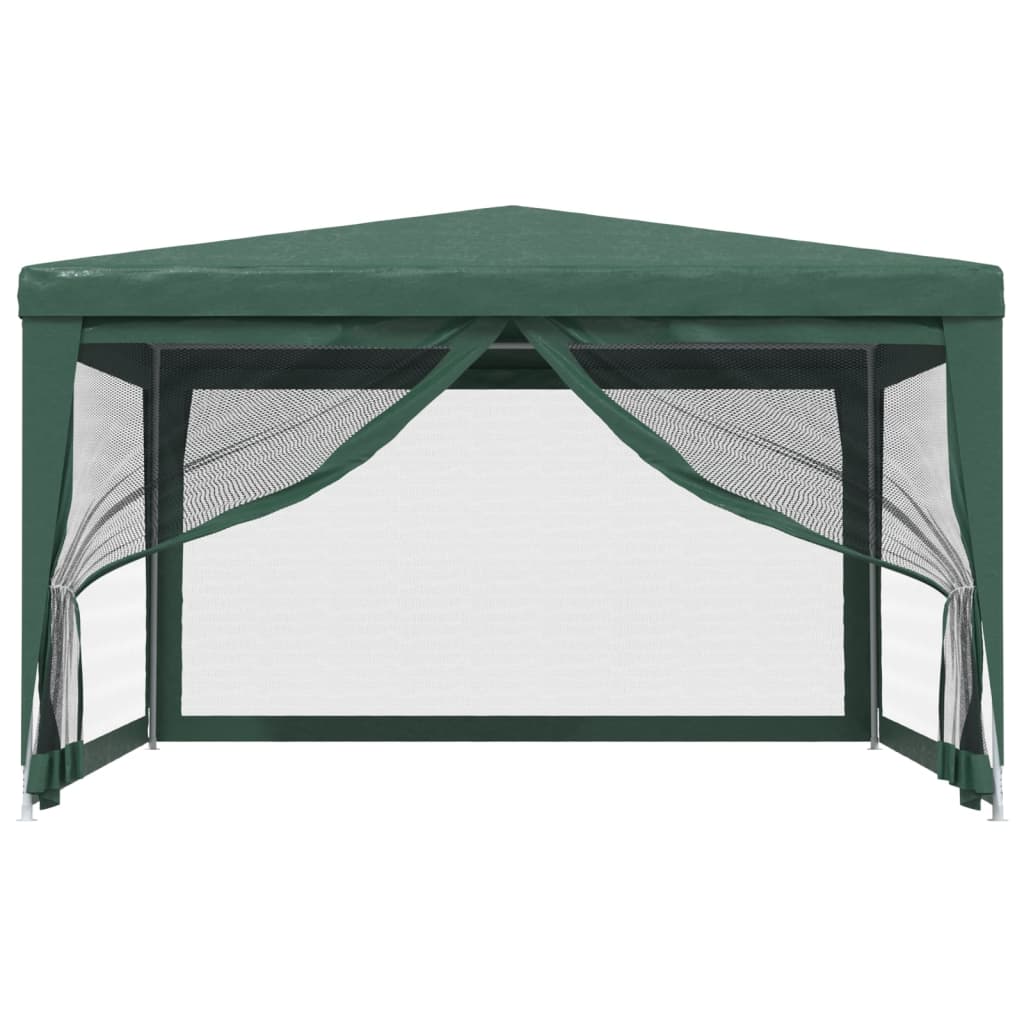 Tenda p/ festas c/ 4 paredes laterais em rede 4x4 m PEAD verde