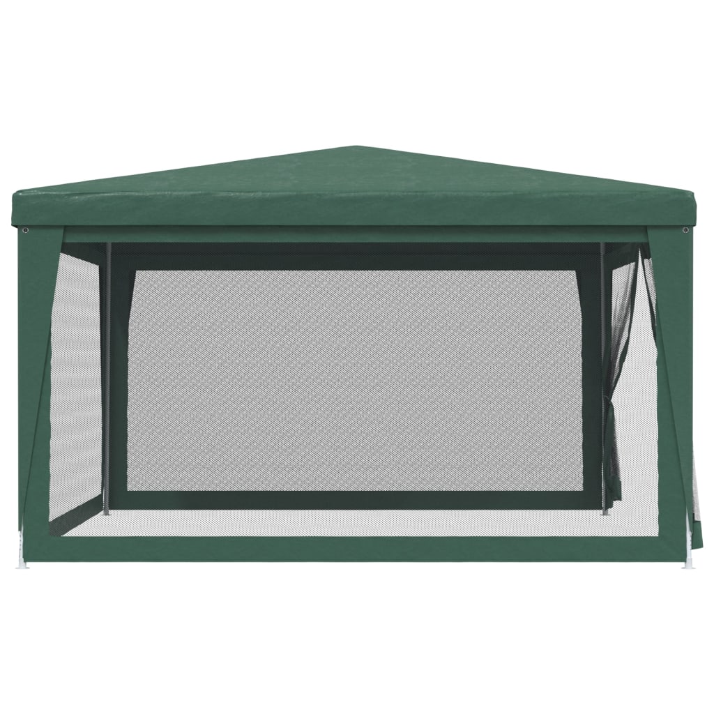 Tenda p/ festas c/ 4 paredes laterais em rede 4x4 m PEAD verde