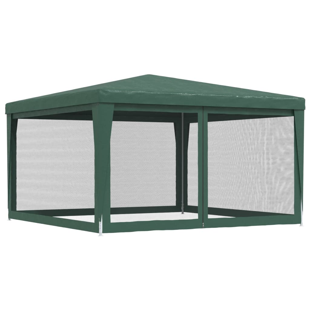 Tenda p/ festas c/ 4 paredes laterais em rede 4x4 m PEAD verde