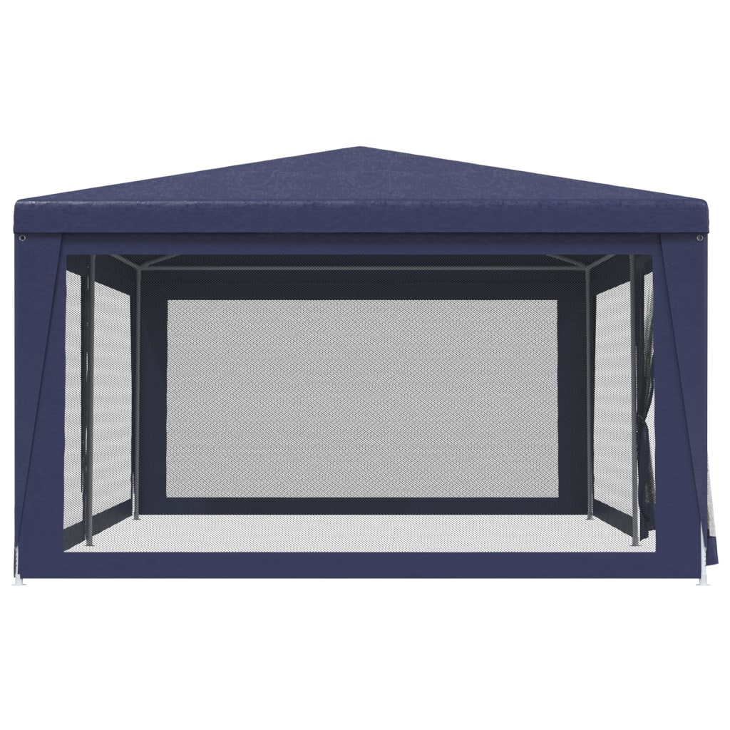 Tenda para festas c/ 6 paredes laterais em rede 6x4 m PEAD azul