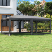 Tenda festas c/ 6 paredes laterais em rede 6x4 m PEAD antracite
