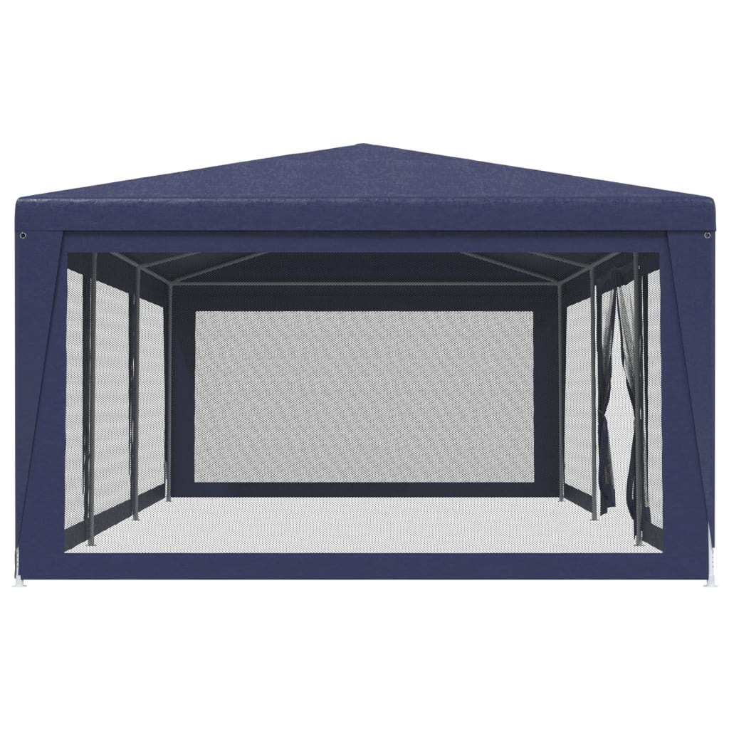 Tenda para festas c/ 8 paredes laterais em rede 9x4 m PEAD azul