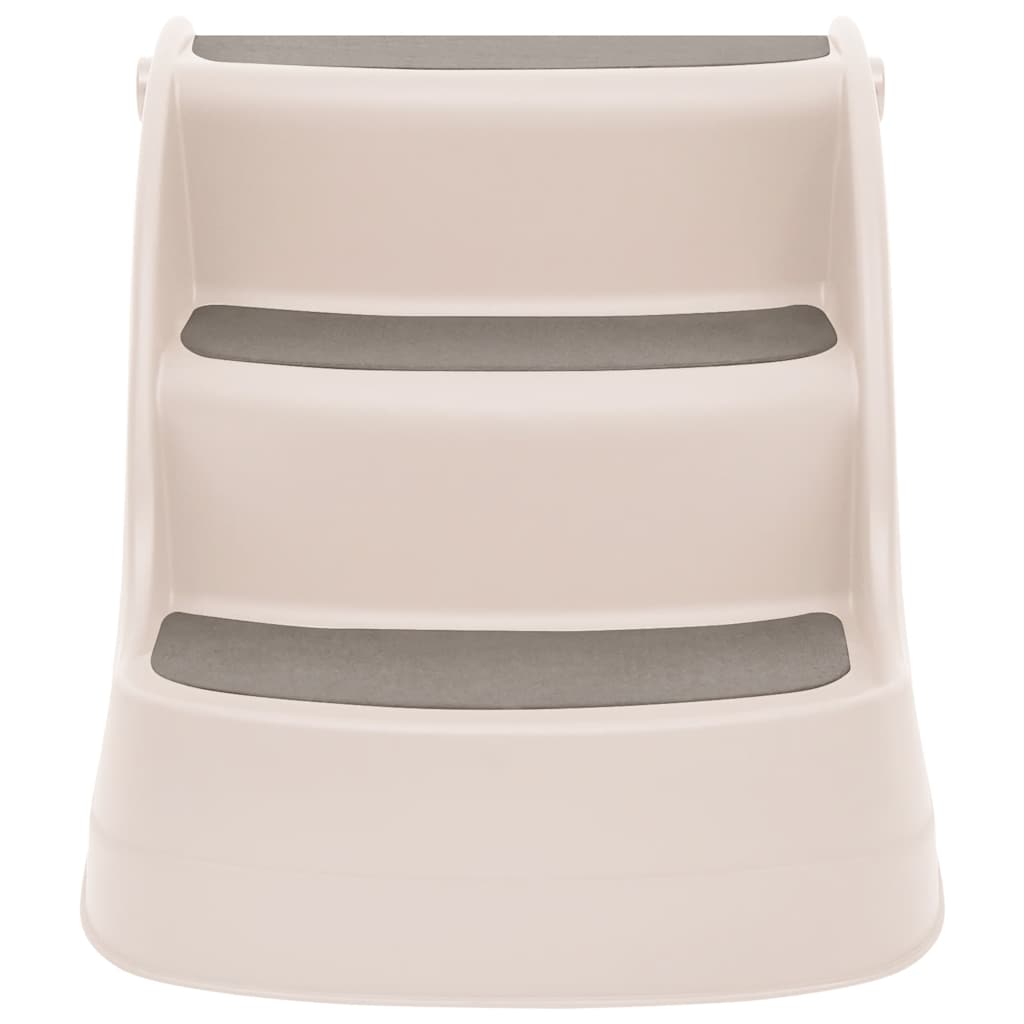 Escada dobrável 3 degraus para cães 50x38x38 cm plástico creme