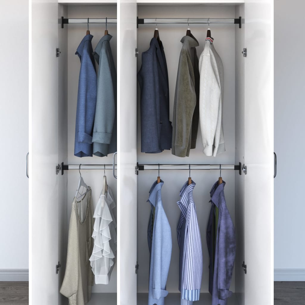 Varões telescópicos para guarda-roupa 4 pcs 58-100 cm prateado