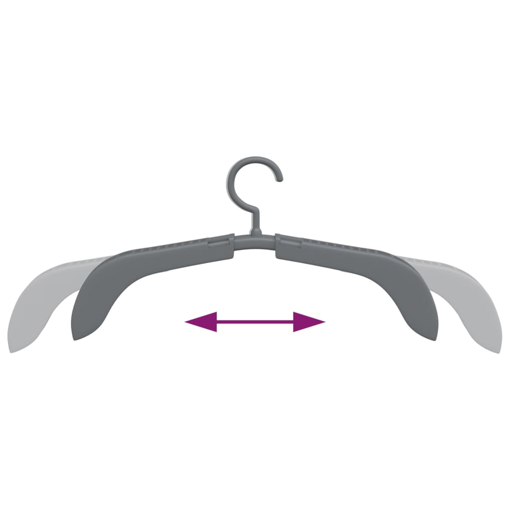 Cabides extensíveis 10 pcs cinzento