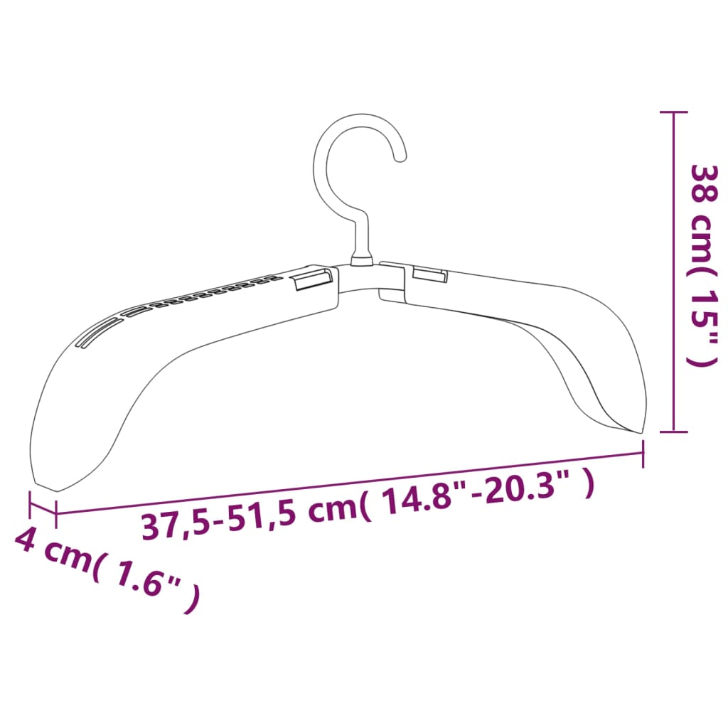 Cabides extensíveis 10 pcs cinzento