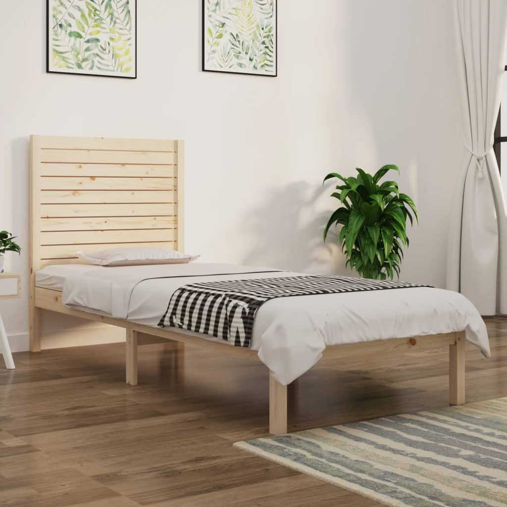 Estrutura cama pequena solteiro 75x190 cm madeira maciça branco