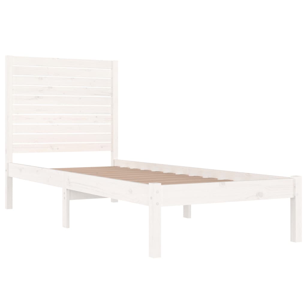 Estrutura cama pequena solteiro 75x190 cm madeira maciça branco