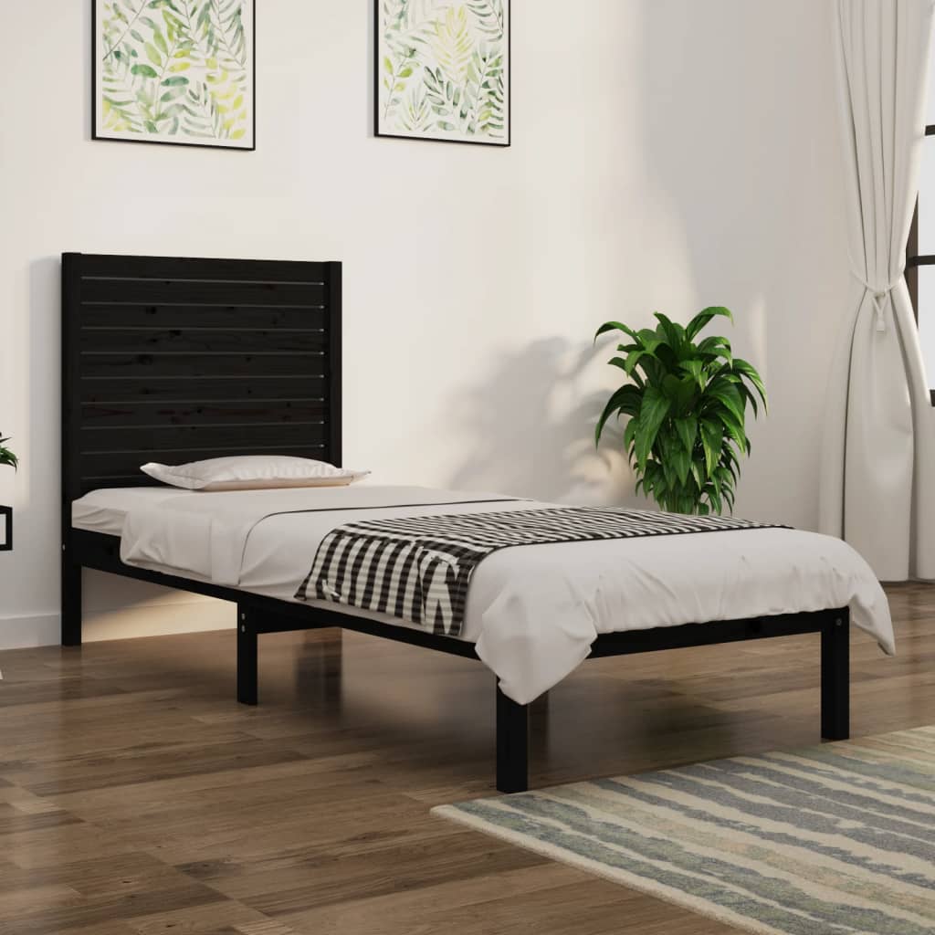 Estrutura cama pequena solteiro 75x190 cm madeira maciça branco