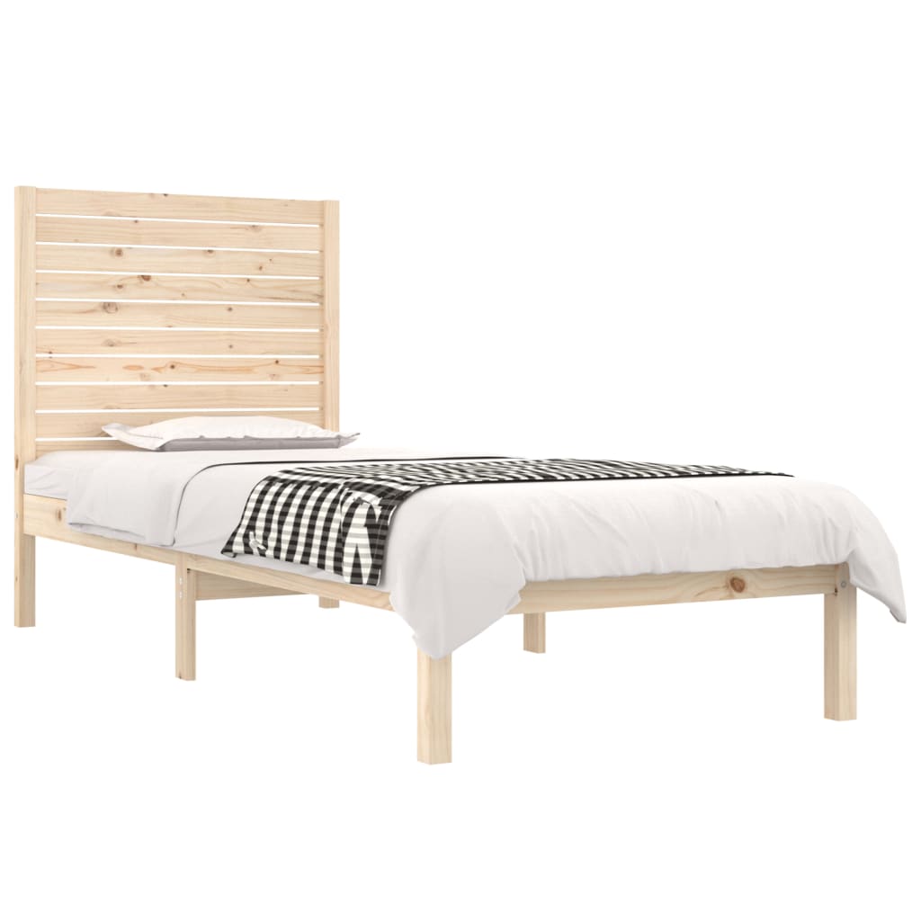 Estrutura de cama solteiro 90x190 cm madeira maciça branco