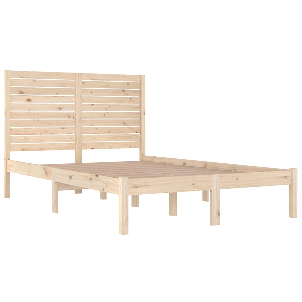 Estrutura cama pequena casal 120x190 cm pinho maciço branco