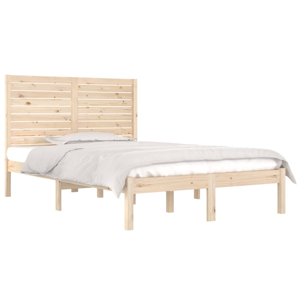 Estrutura de cama 140x190 cm madeira maciça branco