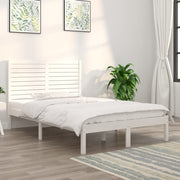 Estrutura de cama 140x190 cm madeira maciça branco