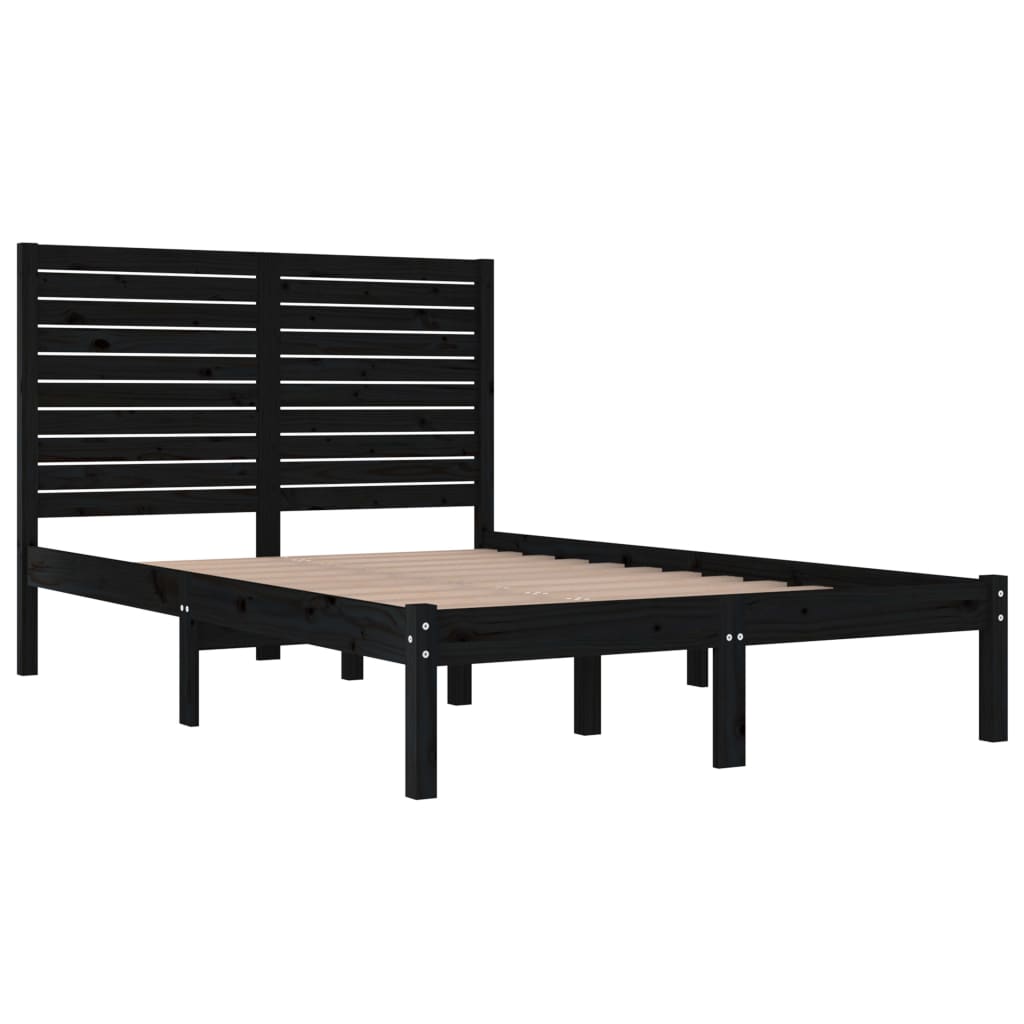 Estrutura de cama 140x190 cm madeira maciça branco