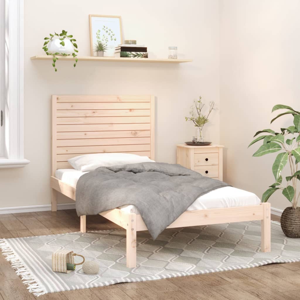 Estrutura de cama 90x200 cm madeira maciça branco