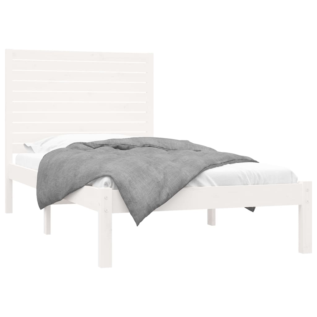 Estrutura de cama 90x200 cm madeira maciça branco
