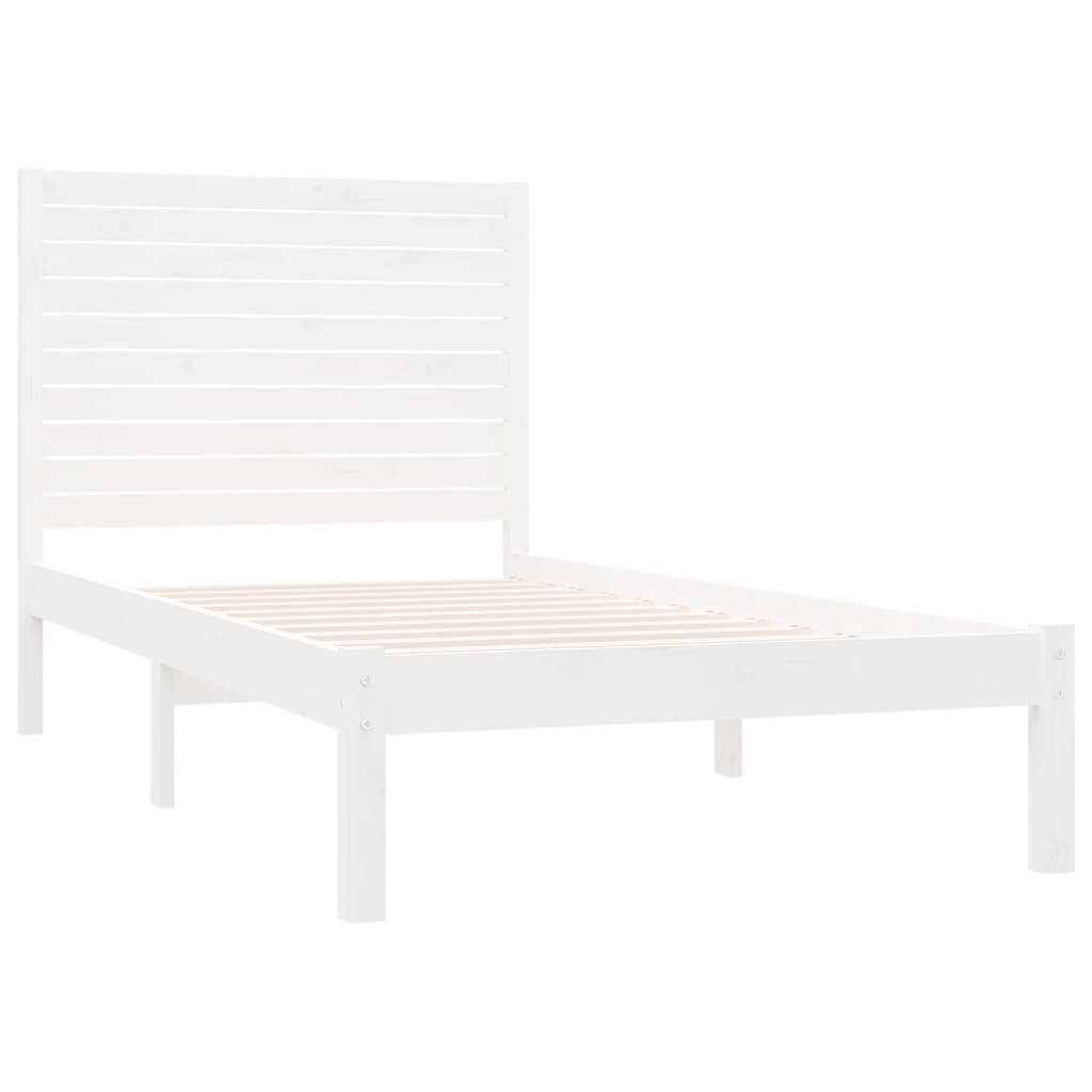 Estrutura de cama 90x200 cm madeira maciça branco