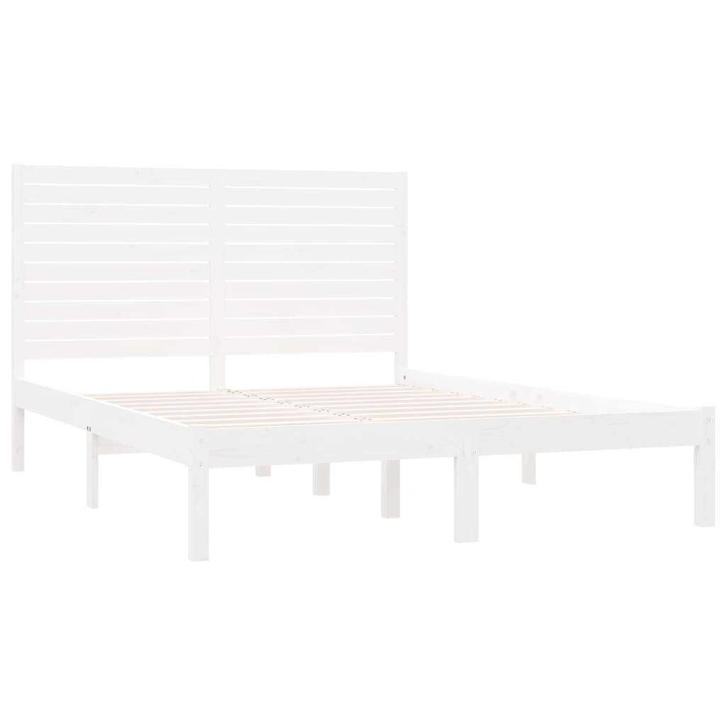 Estrutura de cama 120x200 cm madeira maciça branco