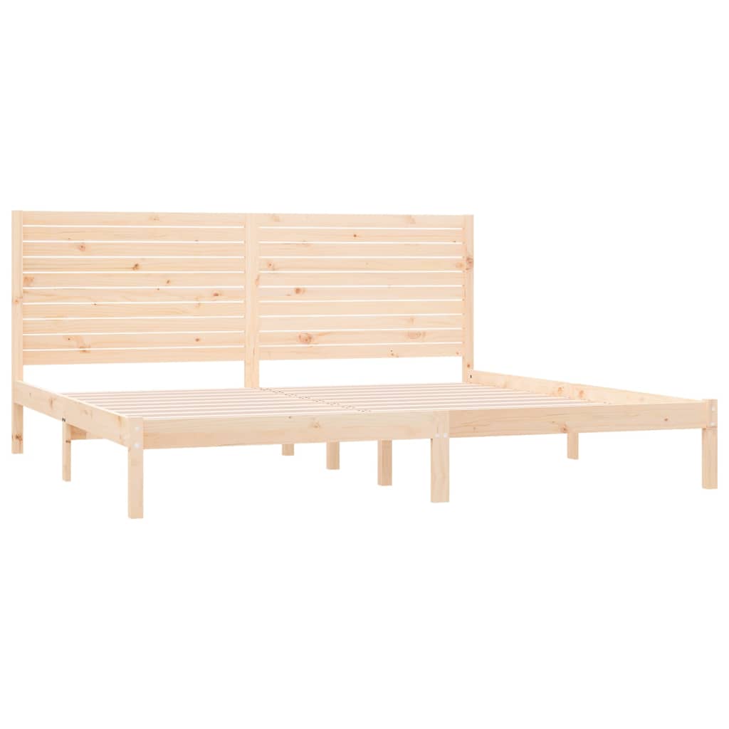 Estrutura de cama super king pinho maciço 180x200 cm branco