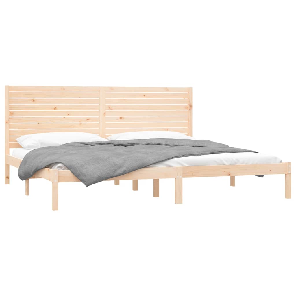 Estrutura de cama 200x200 cm madeira maciça branco