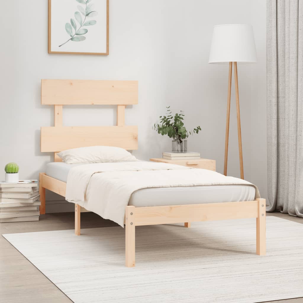 Estrutura de cama 90x200 cm madeira maciça branco