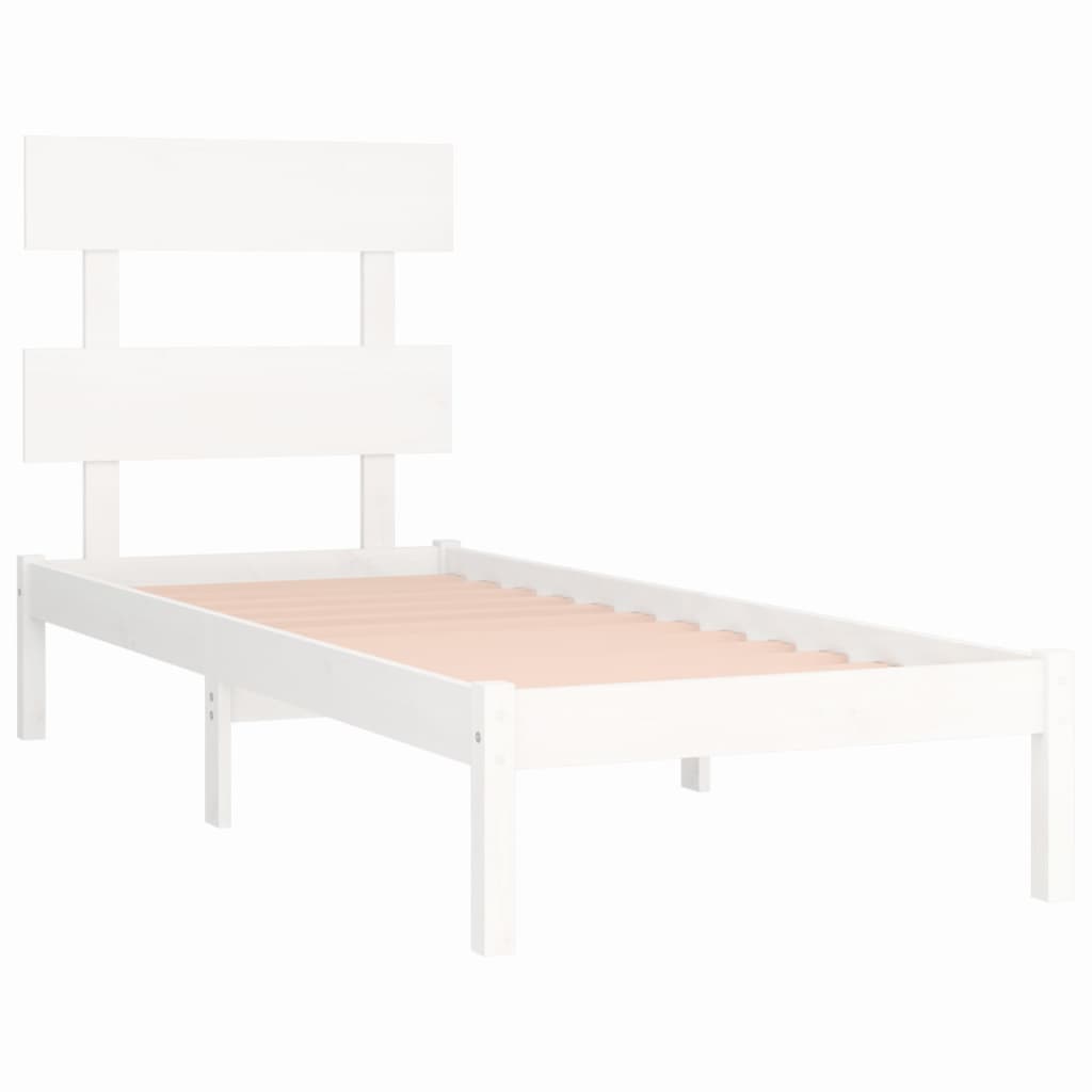 Estrutura de cama 100x200 cm madeira maciça branco