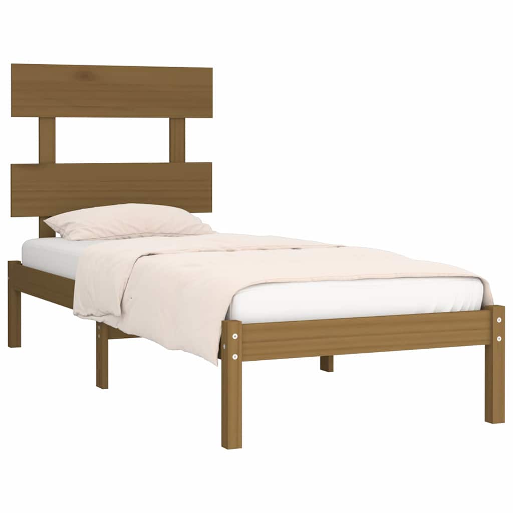 Estrutura de cama 100x200 cm madeira maciça branco