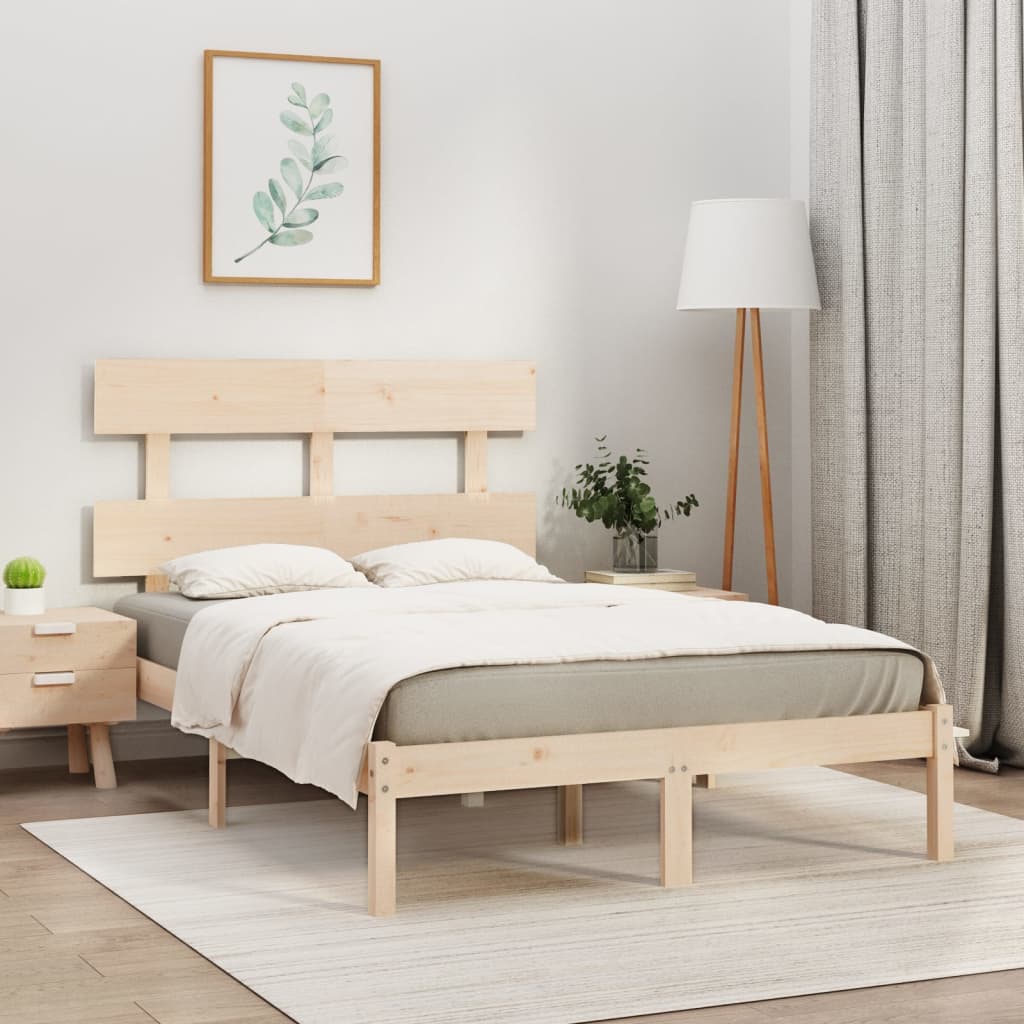 Estrutura de cama 160x200 cm madeira maciça branco