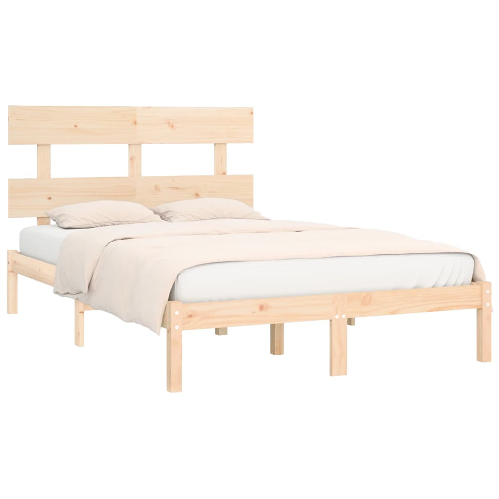 Estrutura de cama 200x200 cm madeira maciça branco